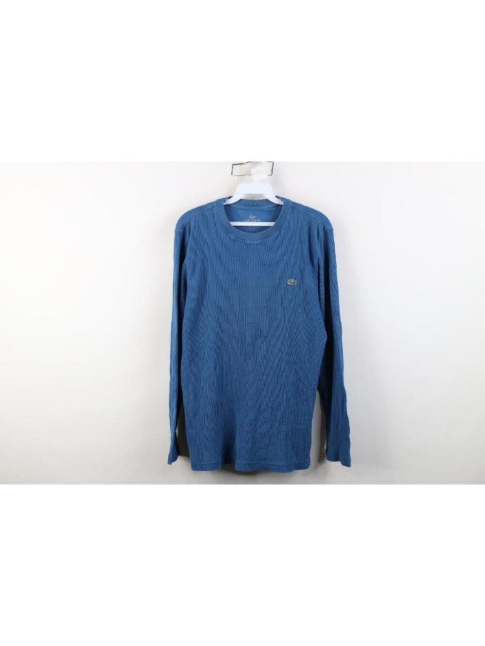 Vtg Y2K Lacoste Mens Medium Croc Logo Thermal Waffle Knit Long Sleeve T-Shirt